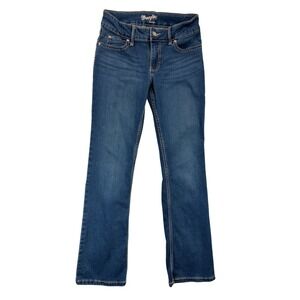 Wrangler Bootcut Jeans Womens 5/6x32 Blue Medium Wash Stretch Denim
